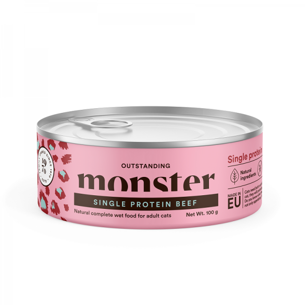 Monster Cat Adult Single Beef 100g