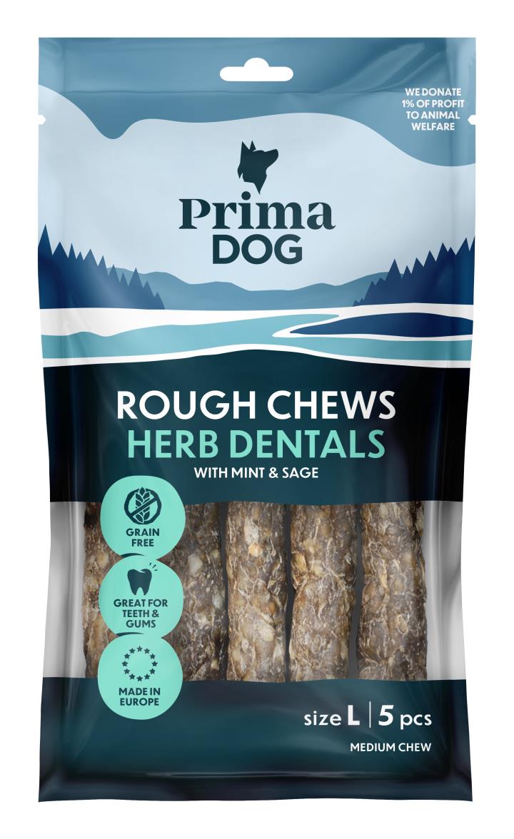 PrimaDog Rough Chews Koiran puruluu, Yrtti-hammashoitoluu